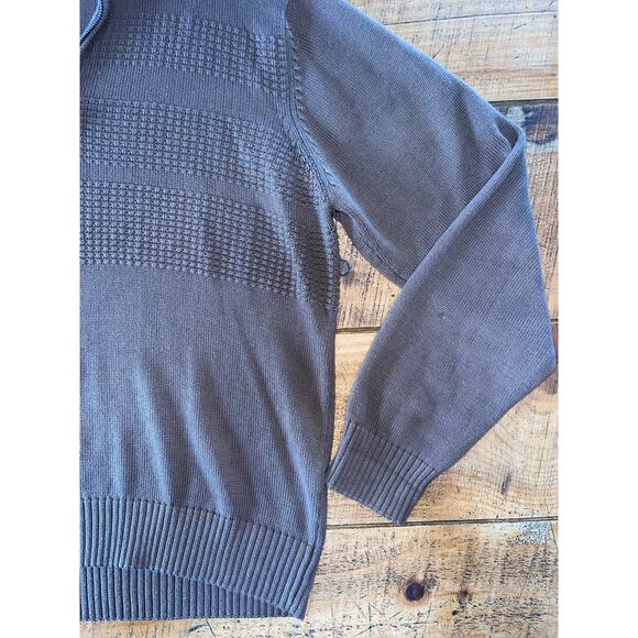Mens Tricots St Raphael Brown Collared Quarter Zip Long Sleeve Sweater Size L - Picture 2 of 6